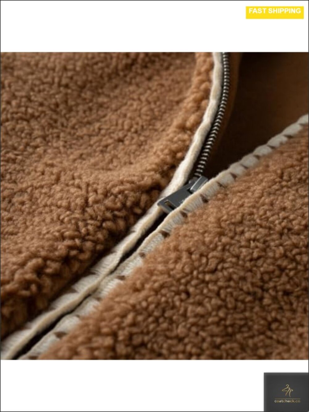 Plush Fleece Crochet Full Zip Jacket with Zipper Pockets - Picture 3 of 4